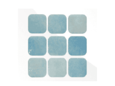 Mosaico Vitron Serie Castilla Nieblaazul Cielo 2.5cm x 2.5cm (Malla) Caja 2m2